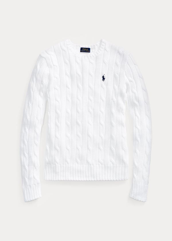 Polo Ralph Lauren Cable-Knit Cotton Striktrøje Dame Danmark (SXRNH8430)